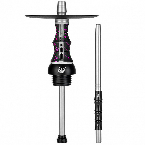 Кальян Alpha Hookah Beat Splash Grumpy прозрачная колба (Черный,Розовый, 40 см) в Челябинске