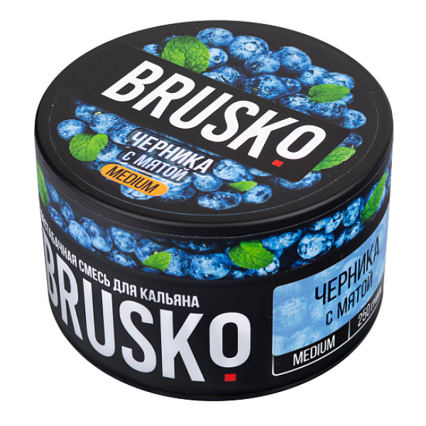 Смесь BRUSKO ЧЕРНИКА С МЯТОЙ (MEDIUM) 250 гр в Челябинске