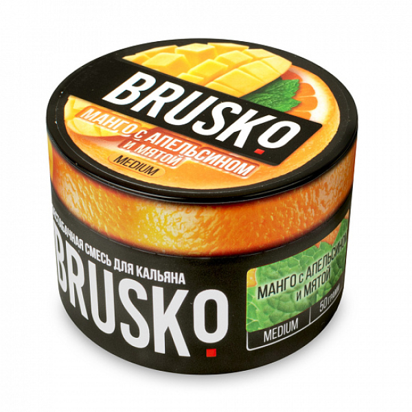 Смесь Brusko Medium Манго апельсин мята 50 грамм в Челябинске
