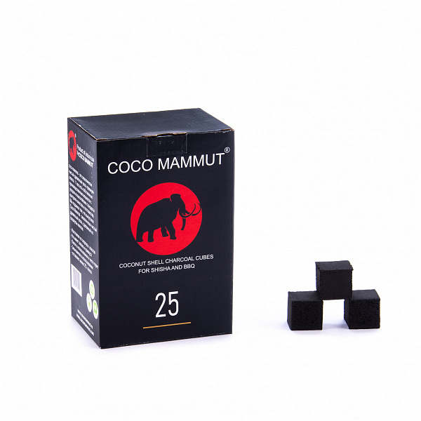 Уголь Cocomammut 25мм для кальяна - 1кг (72 шт) в Челябинске