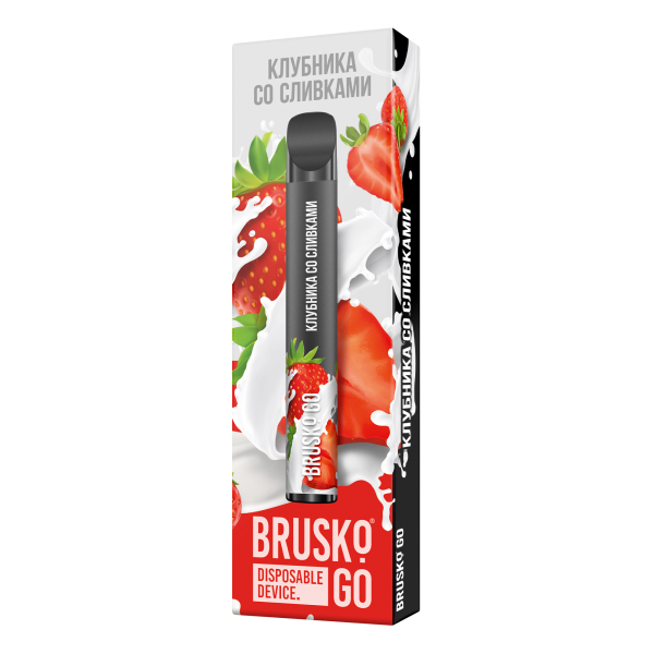 Одноразовая электронная сигарета Brusko Go Клубника Со Сливками 800 затяжек в Челябинске