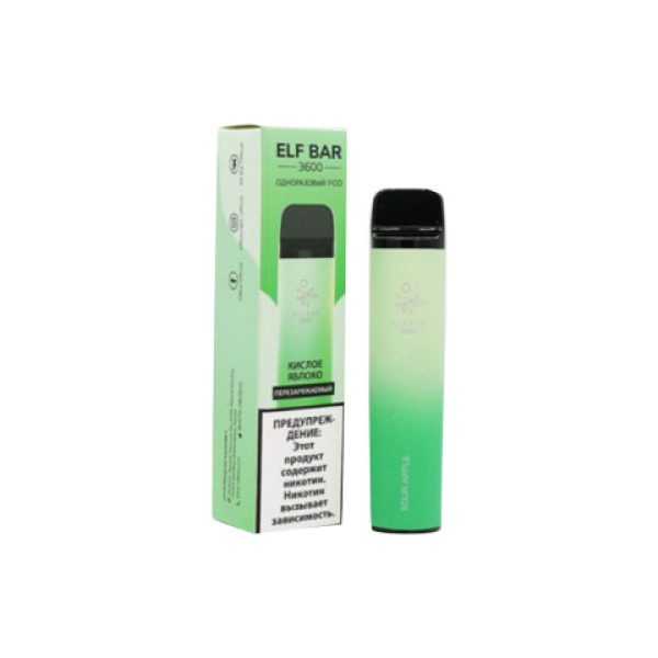 Elfbar (3600 (Кислое яблоко)), 3600 тяг в Челябинске