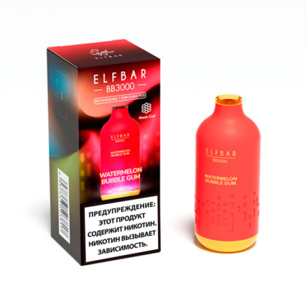 Elfbar BB3000 Арбузная жвачка, 3000 тяг в Челябинске