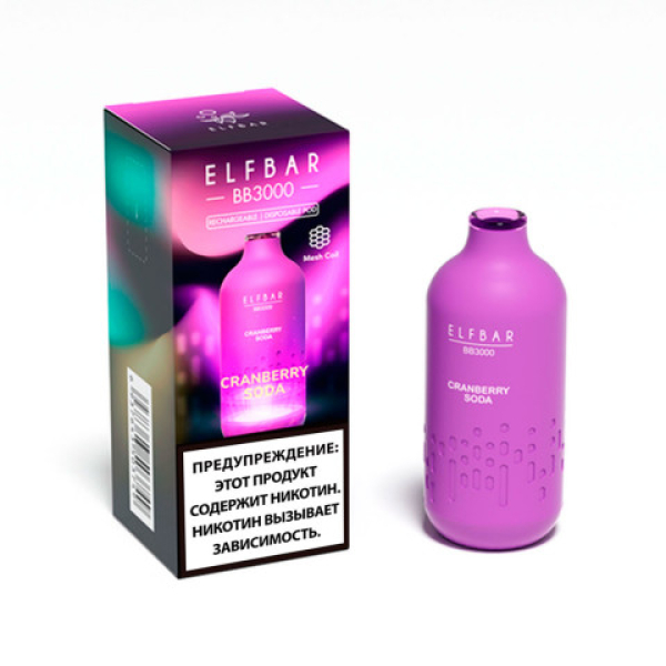 Elfbar BB3000 Клюквенная сода, 3000 тяг в Челябинске