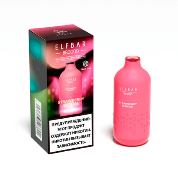 Elfbar BB3000 Мороженое с клубничным джемом, 3000 тяг в Челябинске