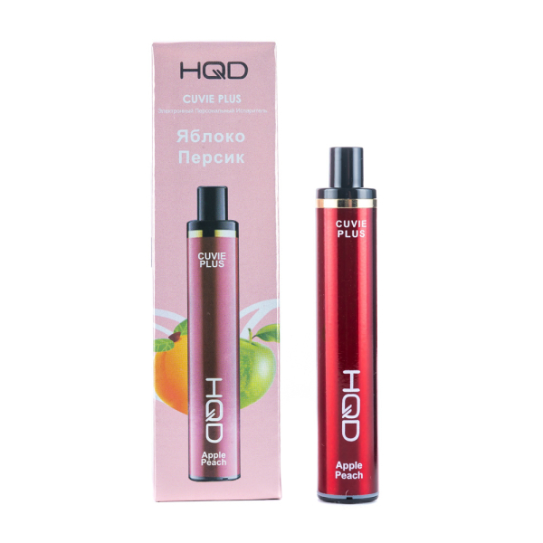 Одноразовая электронная сигарета HQD Cuvie Plus Apple Peach (Яблоко Персик) 1200 затяжек в Челябинске