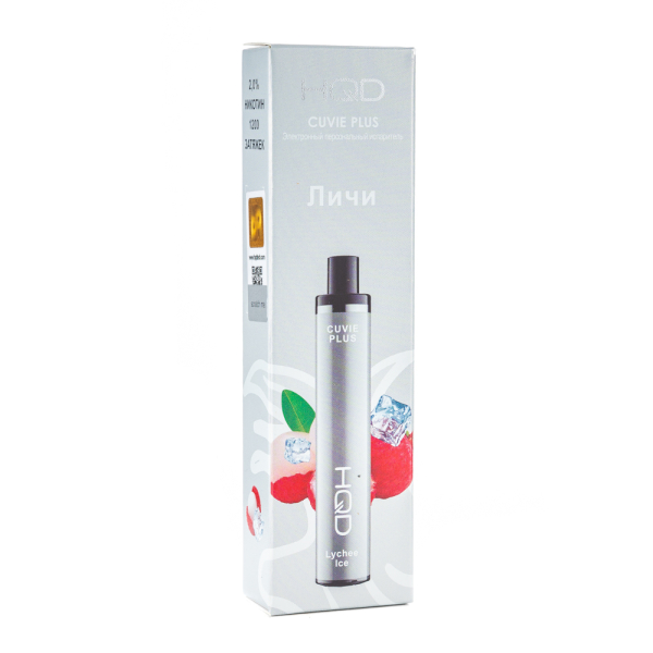 Одноразовая электронная сигарета HQD Cuvie Plus Lychee Ice (Личи Лёд) 1200 затяжек в Челябинске
