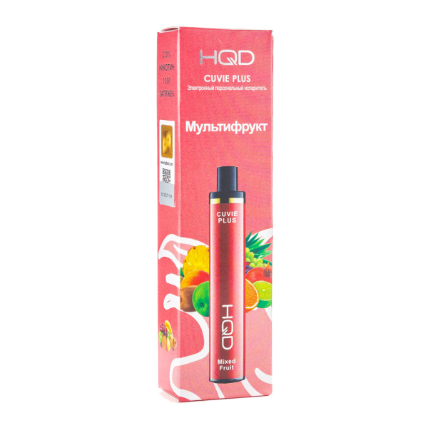 Одноразовая электронная сигарета HQD Cuvie Plus Mix Fruit (Мультифрукт) 1200 затяжек в Челябинске