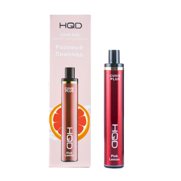Одноразовая электронная сигарета HQD Cuvie Plus Pink Lemon (Розовый Лимонад) 1200 затяжек в Челябинске