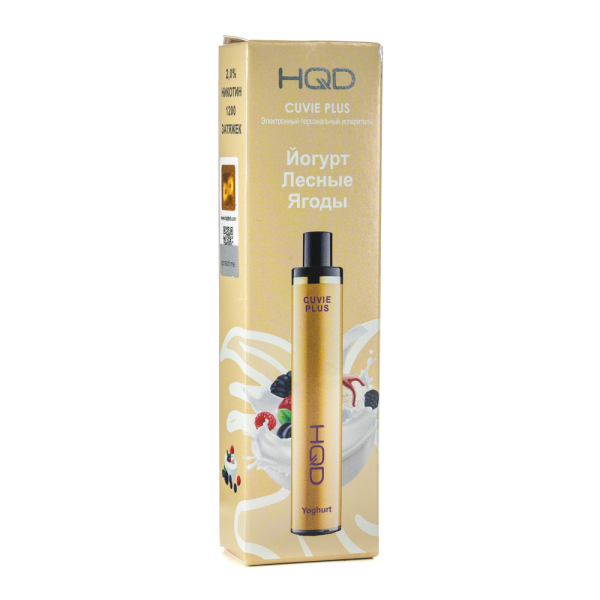 Одноразовая электронная сигарета HQD Cuvie Plus Yoghurt (Йогурт лесные ягоды) 1200 затяжек в Челябинске
