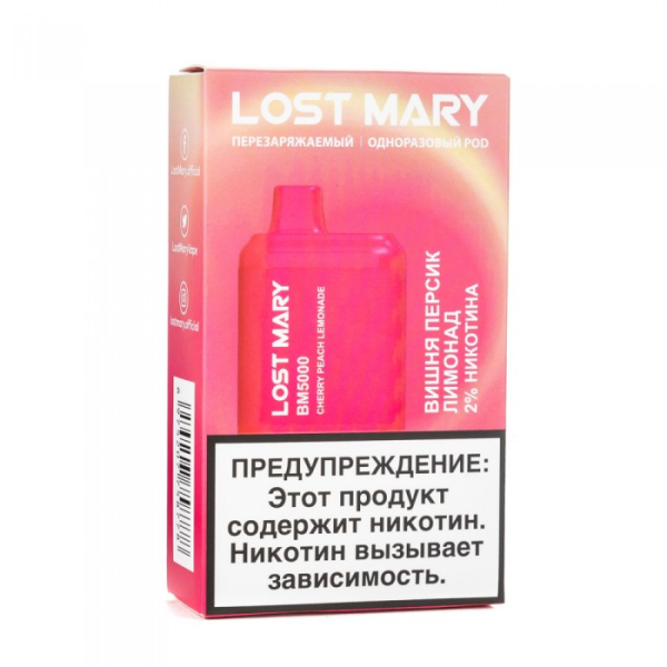 Lost Mary Cherry Peach Lemonade Вишня персик лимонад, 5000 тяг в Челябинске