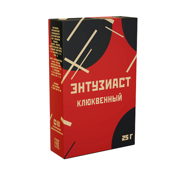 Табак ЭНТУЗИАСТ КЛЮКВЕННЫЙ 25 гр в Челябинске