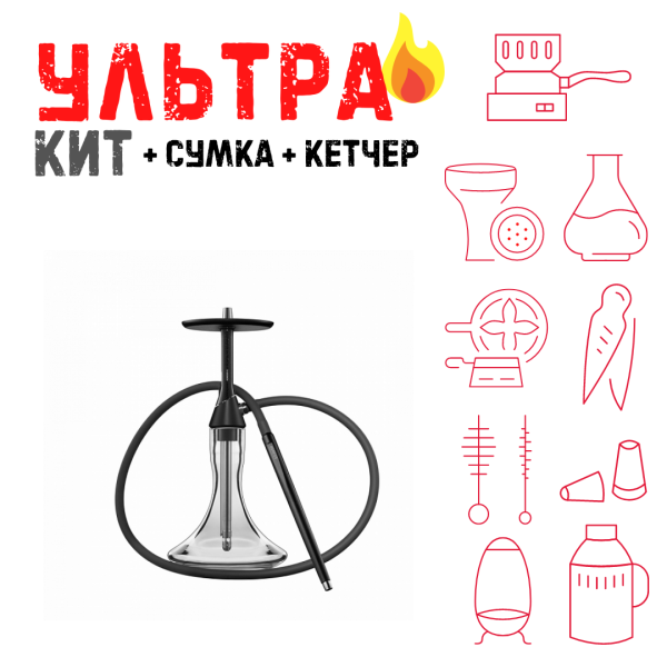 Набор с кальяном  Koress K2 Black Gloss ВСЕ ВКЛЮЧЕНО в Челябинске