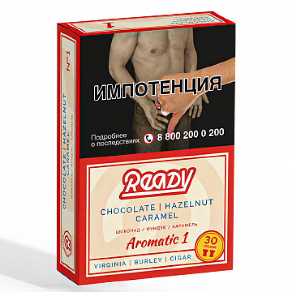 Табак READY №1 CHOCOLATE HAZELNUT CARAMEL (Шоколад Орех Карамель) 30 гр в Челябинске