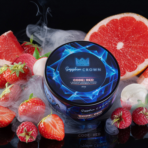Табак Sapphire Crown Code red (Малина клубника) 100 гр в Челябинске