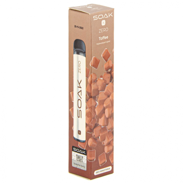 SOAK X ZERO Toffee 1500 затяжек (без никотина) в Челябинске