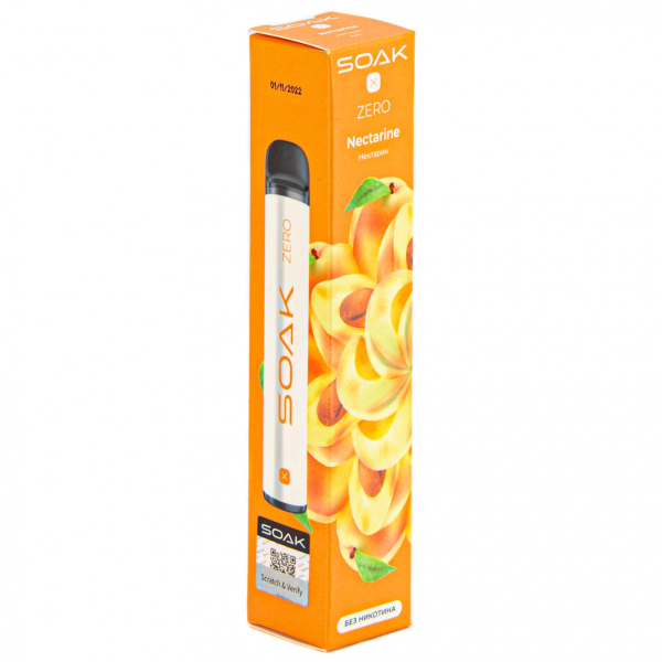 SOAK X ZERO Nectarine 1500 затяжек (без никотина) в Челябинске