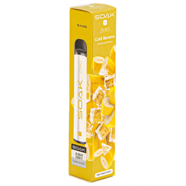 SOAK X ZERO Cold banana 1500 затяжек (без никотина) в Челябинске