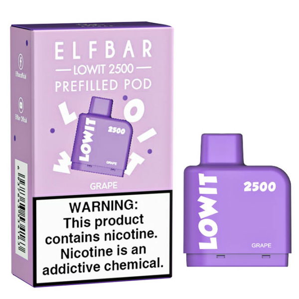 Картридж Elf Bar Lowit 2500 20 мг, 6 мл (Grape) в Челябинске