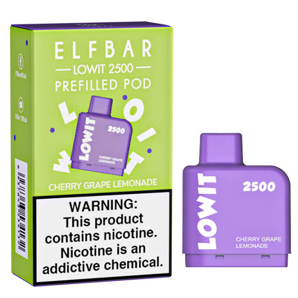 Картридж Elf Bar Lowit 2500 20 мг, 6 мл (Cherry Grape Lemonade) в Челябинске