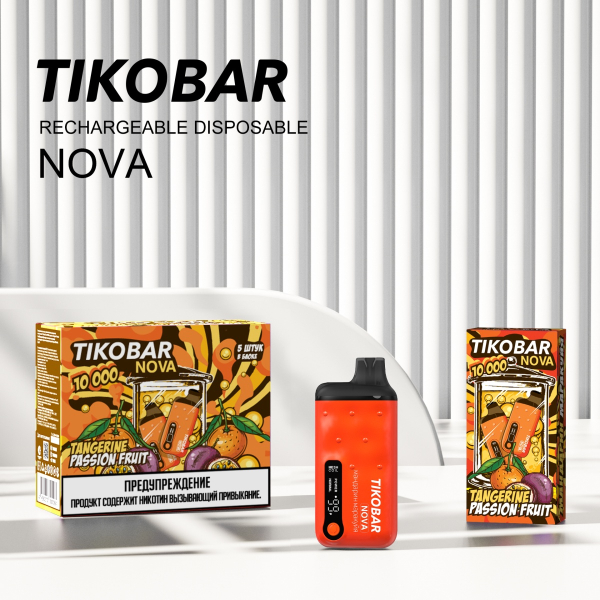Электронка Tikobar Nova Мандарин Маракуйя 10000 Затяжек в Челябинске