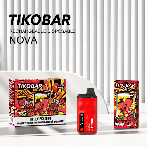 Электронка Tikobar Nova Клубничный Мохито 10000 Затяжек в Челябинске