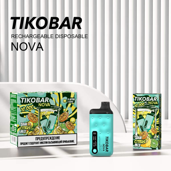 Электронка Tikobar Nova Кислый Цитрусовый Микс 10000 Затяжек в Челябинске