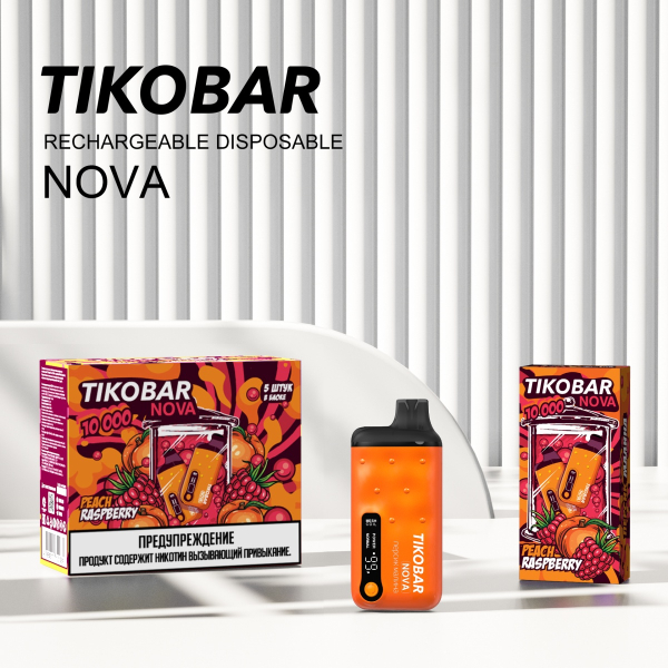 Электронка Tikobar Nova Персик Малина 10000 Затяжек в Челябинске