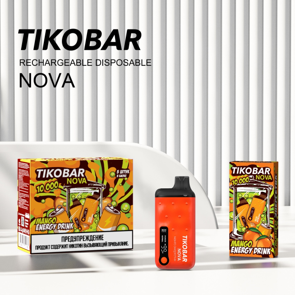 Электронка Tikobar Nova Манго Энергетик 10000 Затяжек в Челябинске