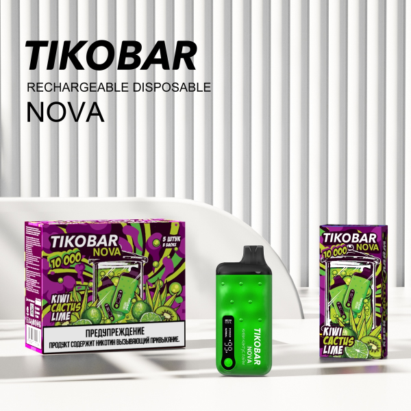 Электронка Tikobar Nova Киви Кактус Лайм 10000 Затяжек в Челябинске