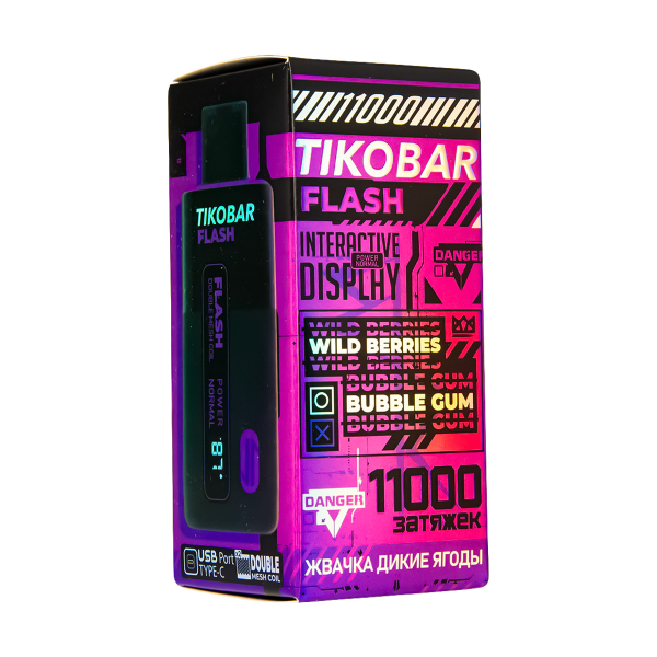 Электронка Tikobar Flash Жвачка Дикие Ягоды 11000 Затяжек в Челябинске