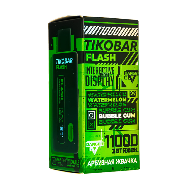 Электронка Tikobar Flash Арбузная Жвачка 11000 Затяжек в Челябинске