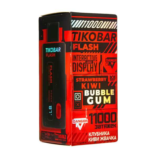 Электронка Tikobar Flash Клубника Киви Жвачка 11000 Затяжек в Челябинске