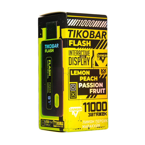 Электронка Tikobar Flash Лимон Персик Маракуйя 11000 Затяжек в Челябинске