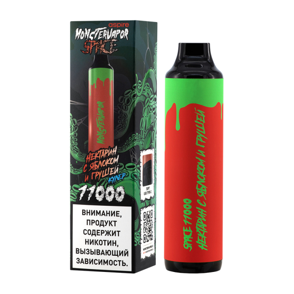 Электронка Monstervapor Space Нектарин Яблоко И Груша (11000 Затяжек) в Челябинске