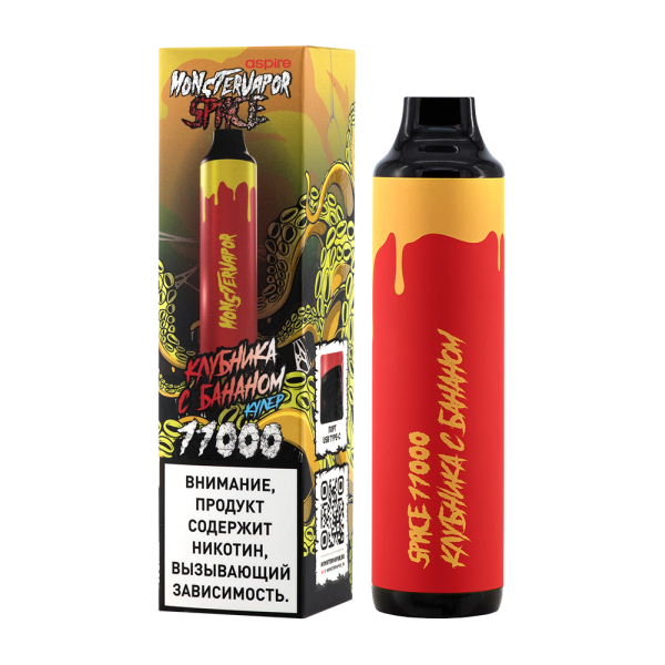 Электронка Monstervapor Space Клубника И Банан (11000 Затяжек) в Челябинске