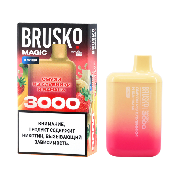 Электронка Brusko Magic Смузи Из Клубники И Банана (3000 Затяжек) в Челябинске