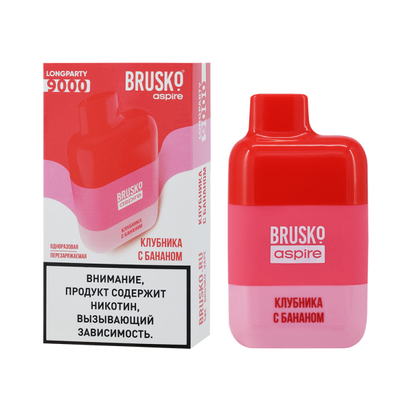 Электронка Brusko Longparty Клубника И Банан (9000 Затяжек) в Челябинске