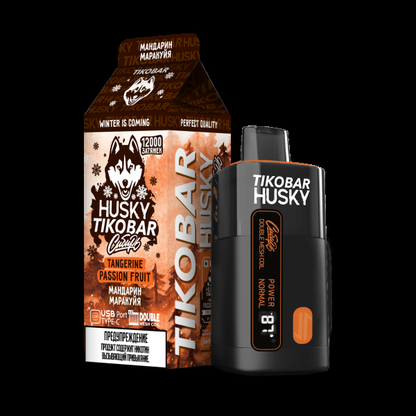 Электронка Tikobar Husky Сибирь Мандарин Маракуйя 12000 Затяжек в Челябинске