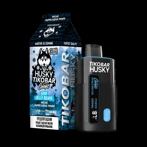 Электронка Tikobar Husky Сибирь Кислые Мармеладные Мишки 12000 Затяжек в Челябинске
