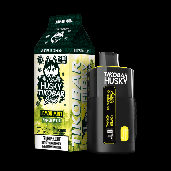 Электронка Tikobar Husky Сибирь Лимон Мята 12000 Затяжек в Челябинске