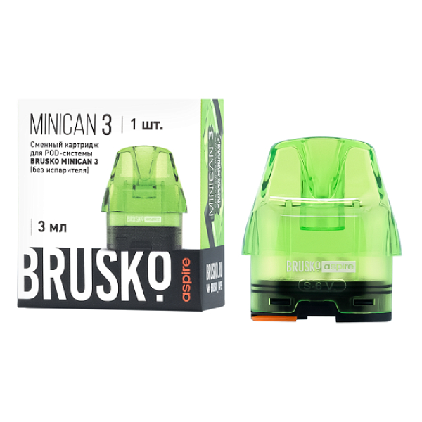 Сменный Картридж Brusko Minican 3, (Зелёный), 3 Мл, Упак. 1 Шт в Челябинске