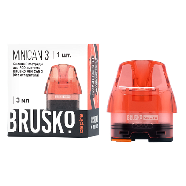 Сменный Картридж Brusko Minican 3, (Красный), 3 Мл, Упак. 1 Шт в Челябинске