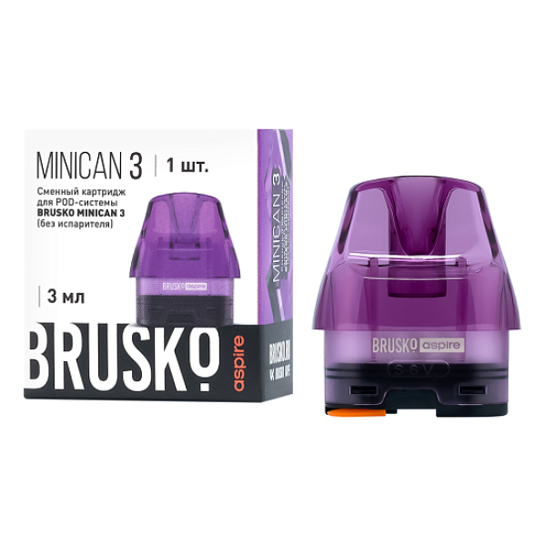 Сменный Картридж Brusko Minican 3, (Фиолетовый), 3 Мл, Упак. 1 Шт в Челябинске