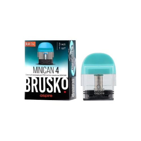 Сменный Картридж Brusko Minican 4 (3Мл) 0,8 Ом, Упак. 1 Шт голубой в Челябинске