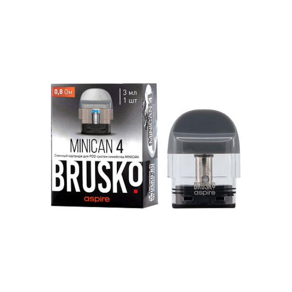 Сменный Картридж Brusko Minican 4 (3Мл) 0,8 Ом, Упак. 1 Шт серый в Челябинске