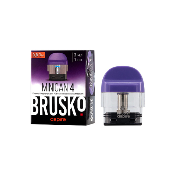 Сменный Картридж Brusko Minican 4 (3Мл) 0,8 Ом, Упак. 1 Шт синий в Челябинске