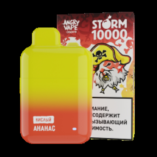 Электронка Angry Vape  Storm Ананас 10000 затяжек в Челябинске