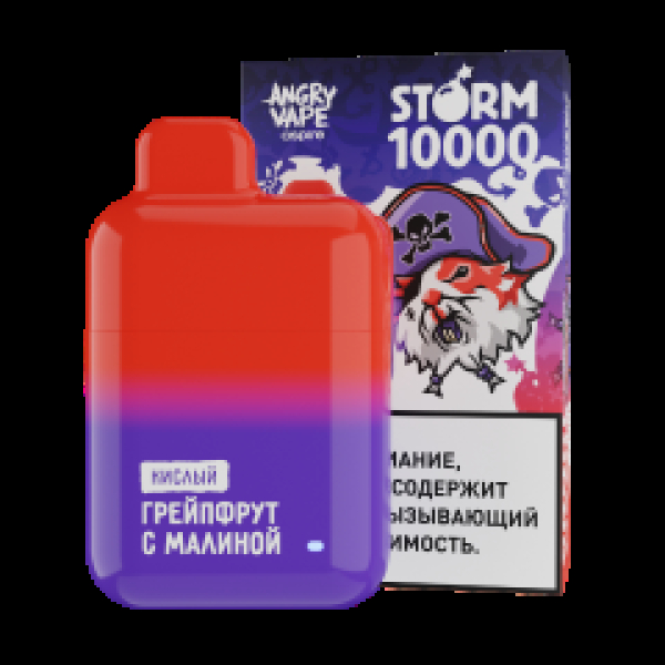 Электронка Angry Vape  Storm Грейпфрут С Малиной 10000 затяжек в Челябинске