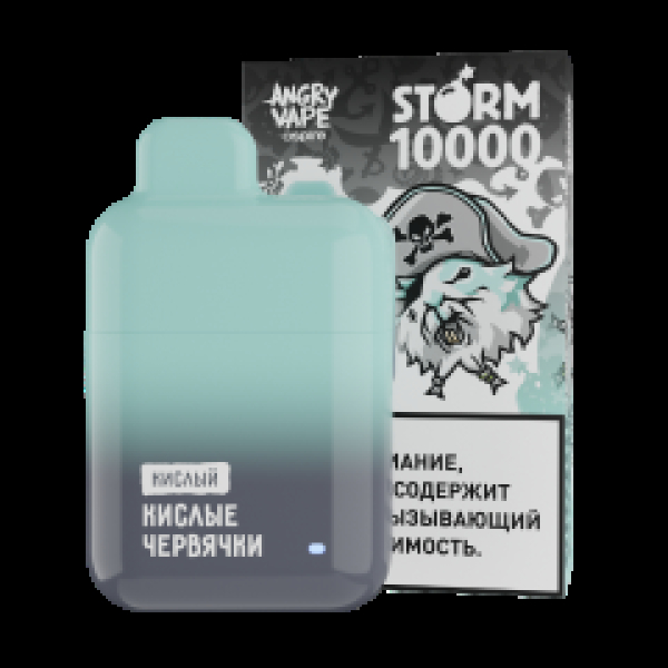 Электронка Angry Vape  Storm Кислые Червячки 10000 затяжек в Челябинске